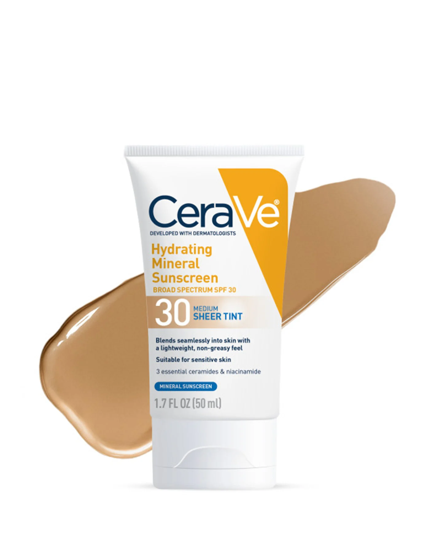 CeraVe Hydrating Mineral Sunscreen SPF 30 Face Sheer Tint 50ml