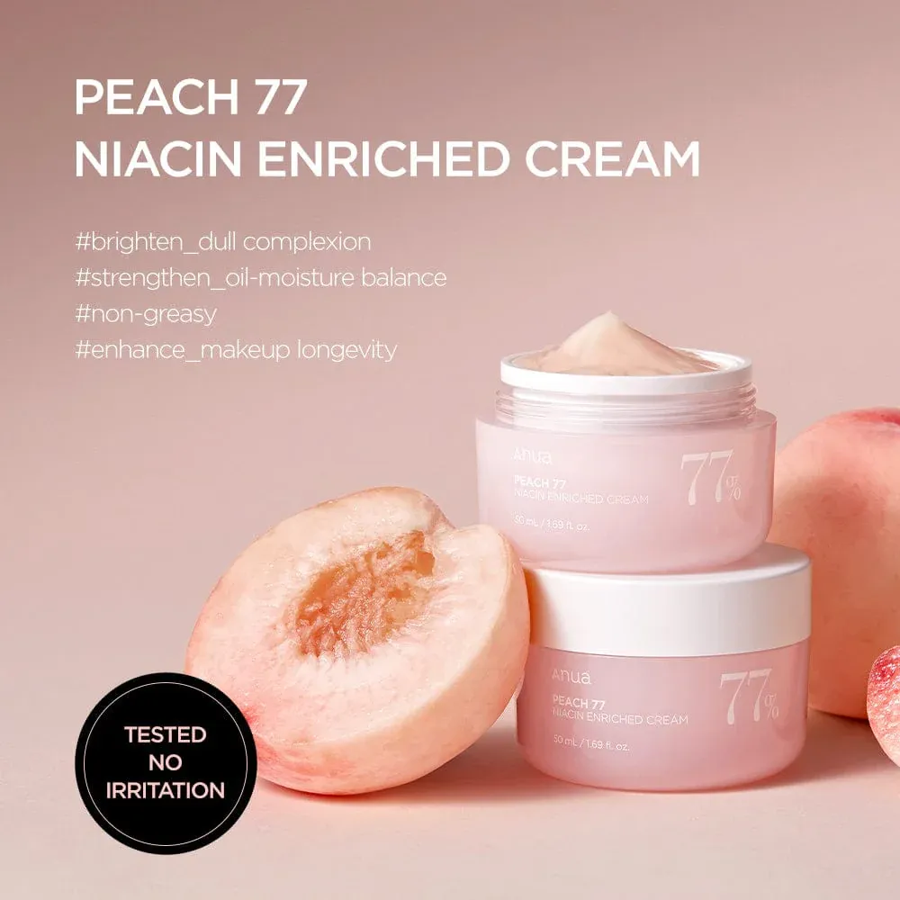 Authentic ANUA PEACH 77 NIACIN ENRICHED CREAM 50 ML